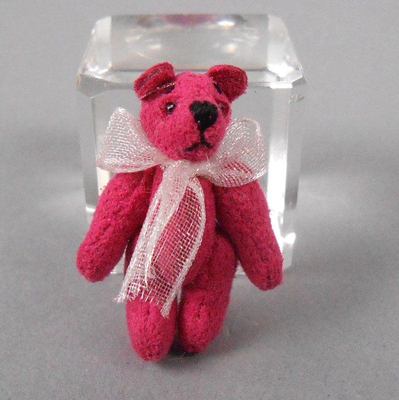 Fuschia Micro Mini Suede Bear